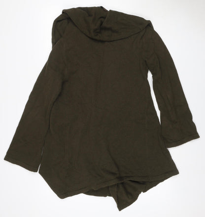 Fenn Wright Manson Women Brown UK 16 Wrap V-Neck Cotton Knit Cardigan