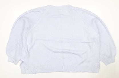 Live Unlimited London Women Blue UK 26 V-Neck Raglan Knit Jumper