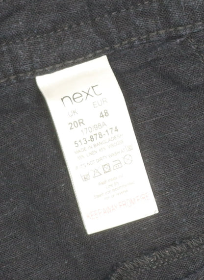 Next Women’s Black Linen Blend Straight Trousers UK 20 Regular