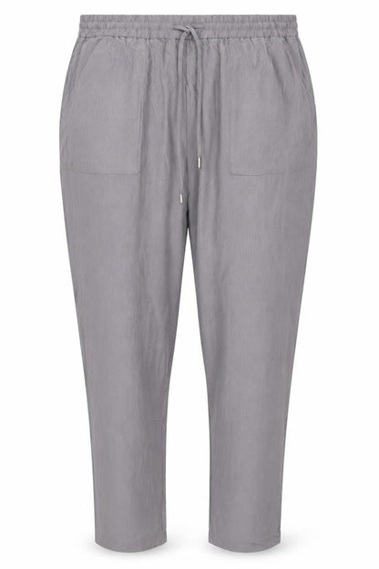 Marks & Spencer Women Grey Size 8 Tapered Drawstring Trousers