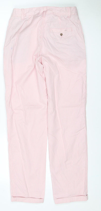 M&S Women Pink Stripe Size 6 Slim Tapered Chino Trousers