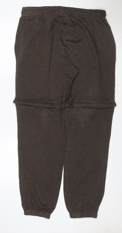 Lee Cooper Men’s Brown 2XL Fleece Jogger Sweatpants Drawstring
