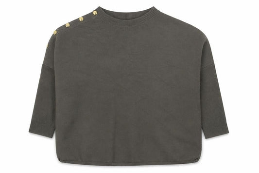 Barbour Women Green UK 10 Cotton Button Shoulder Crew Neck Jumper