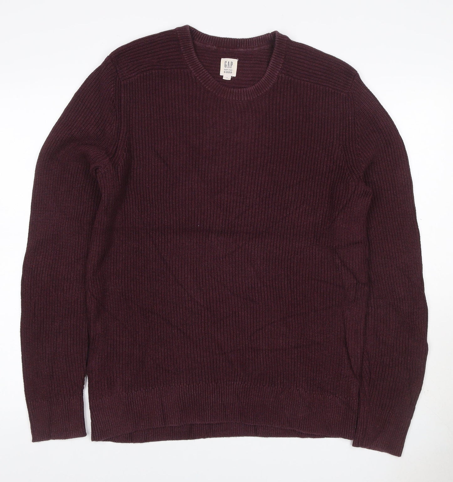 Gap Men's Red M Pullover Cotton Rib Knit Crew Neck Jumper