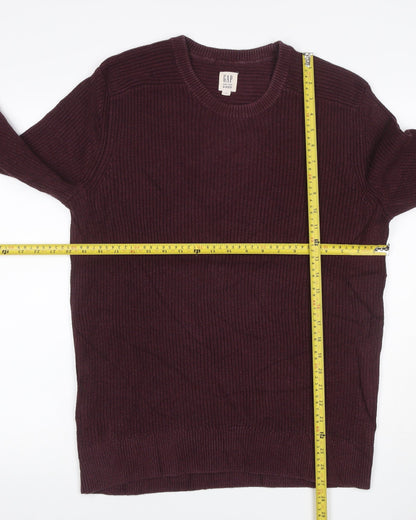 Gap Men's Red M Pullover Cotton Rib Knit Crew Neck Jumper