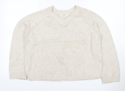 Marks and Spencer Women Ivory S Crew Neck Knit Raglan Jumper