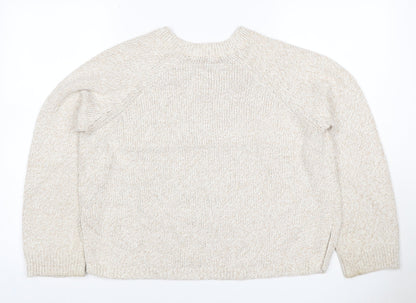 Marks and Spencer Women Ivory S Crew Neck Knit Raglan Jumper