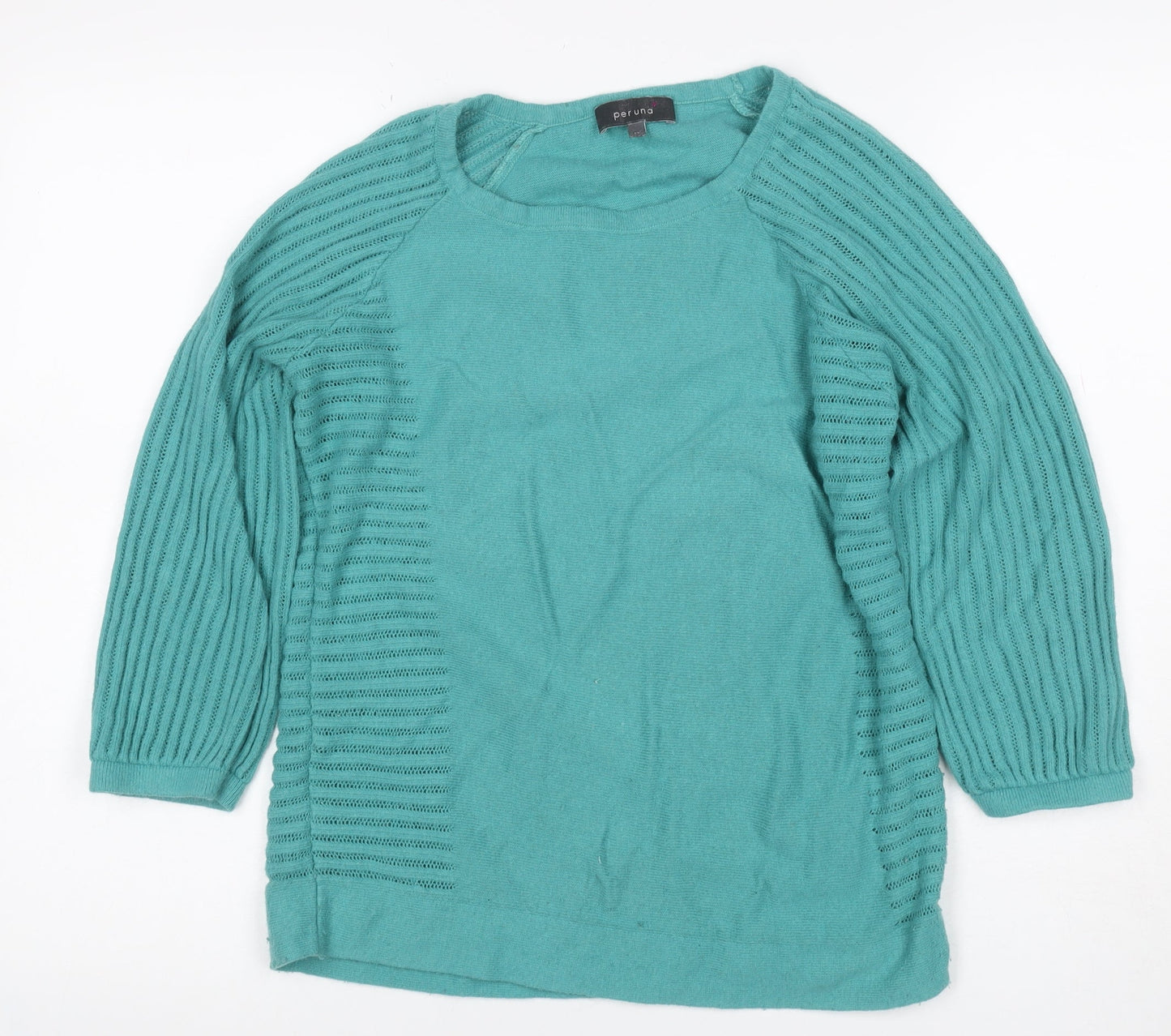 Marks & Spencer Per Una Women's Green UK 12 3/4 Sleeve Knit Jumper