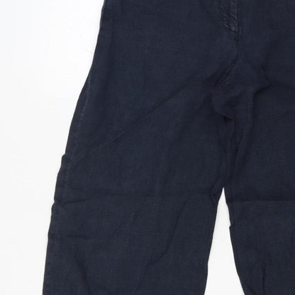 Giorgio Armani Women Waist 28 Blue Wide-Leg Flat Front Trousers