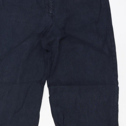 Giorgio Armani Women Waist 28 Blue Wide-Leg Flat Front Trousers