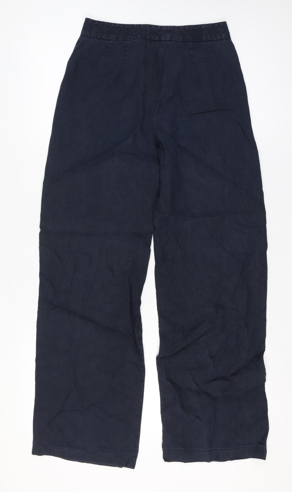 Giorgio Armani Women Waist 28 Blue Wide-Leg Flat Front Trousers