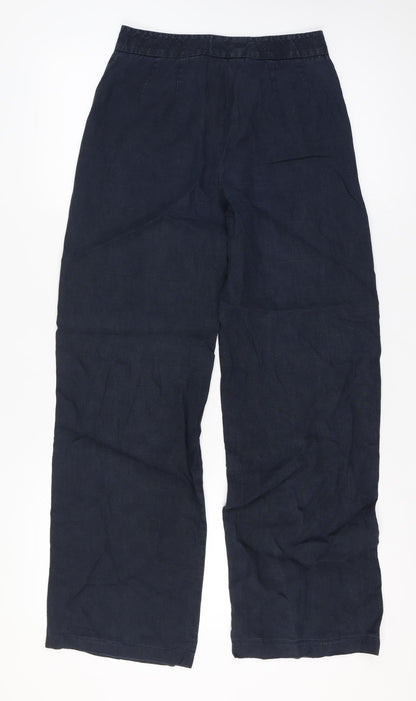 Giorgio Armani Women Waist 28 Blue Wide-Leg Flat Front Trousers