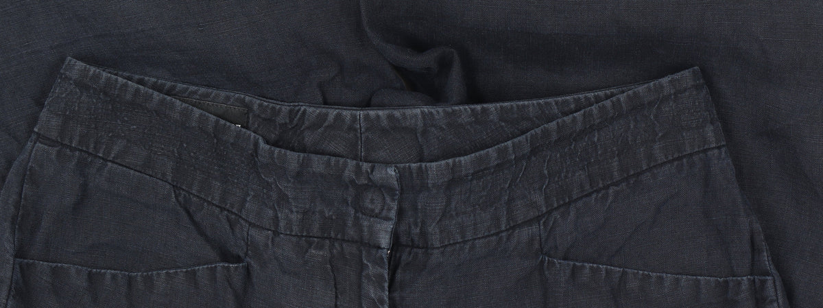 Giorgio Armani Women Waist 28 Blue Wide-Leg Flat Front Trousers