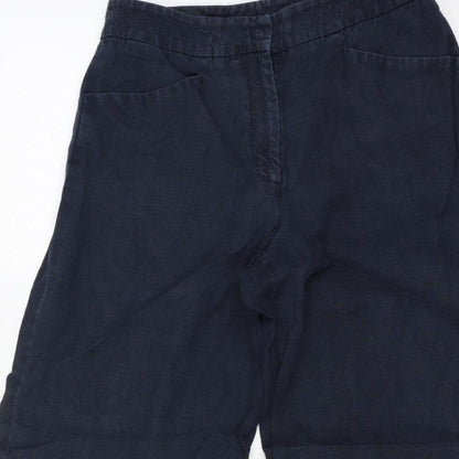 Giorgio Armani Women Waist 28 Blue Wide-Leg Flat Front Trousers