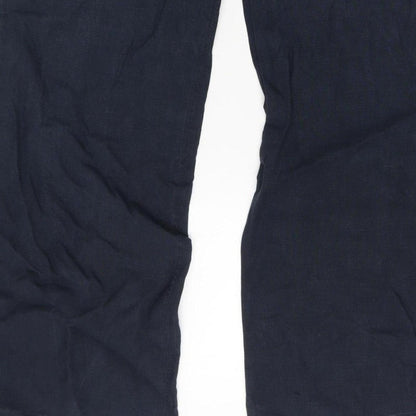 Giorgio Armani Women Waist 28 Blue Wide-Leg Flat Front Trousers