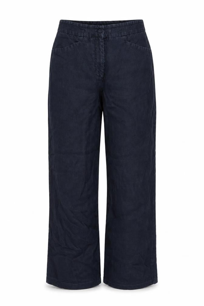 Giorgio Armani Women Waist 28 Blue Wide-Leg Flat Front Trousers