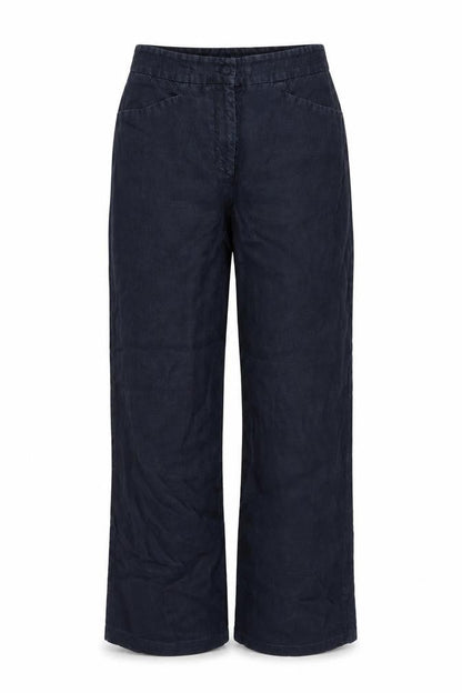 Giorgio Armani Women Waist 28 Blue Wide-Leg Flat Front Trousers