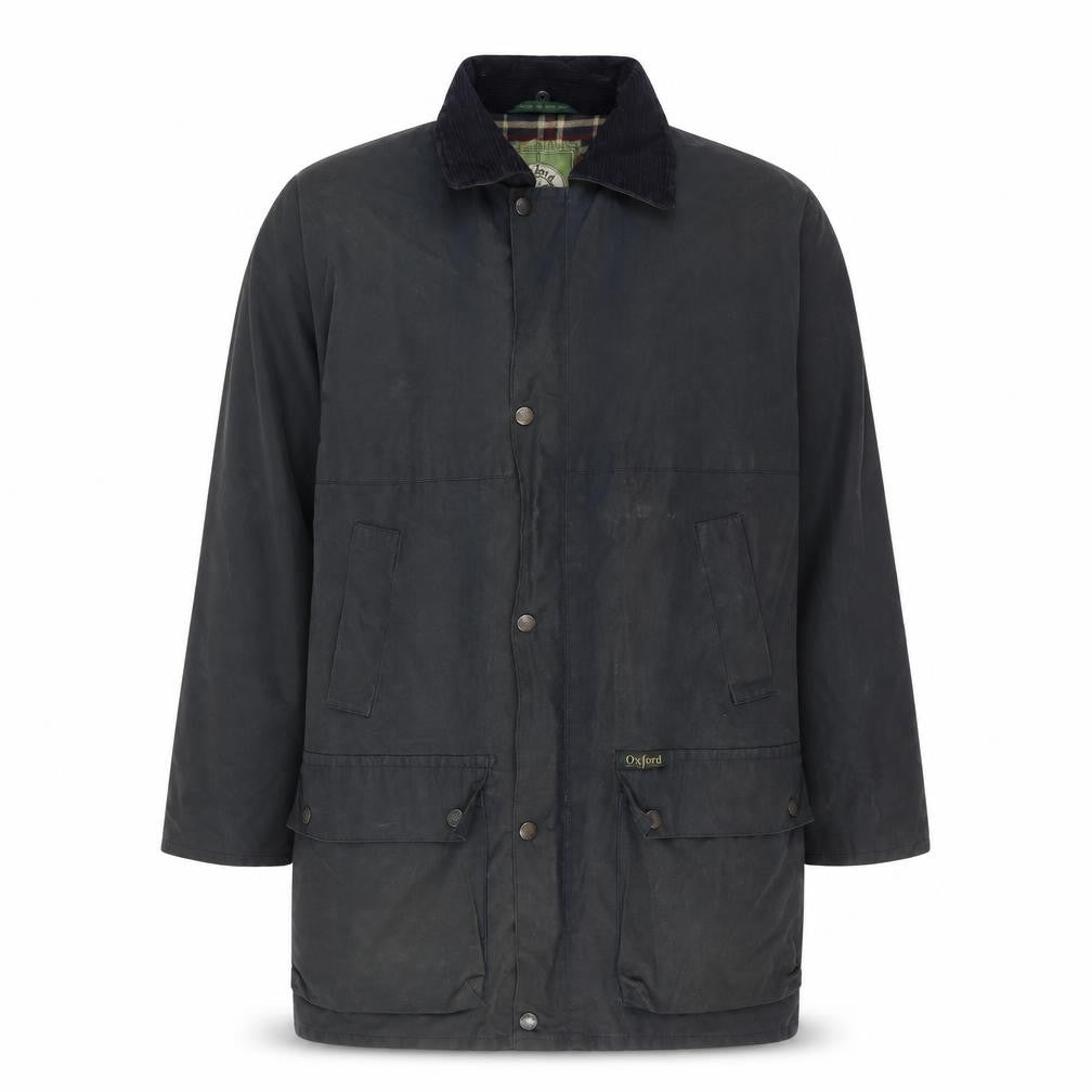 Front view of Oxford Blue Men’s 34 Navy Parka Jacket Long Outdoor Collared