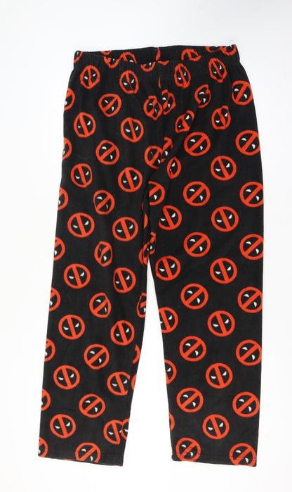 Marvel Men Black XL Deadpool Fleece Pyjama Pants Superhero