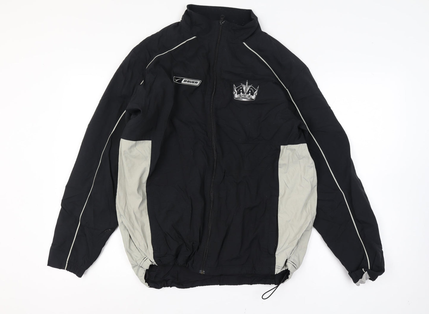 Bauer Mens Black M Basic Jacket Full Zip Hockey Logo Sports Coat