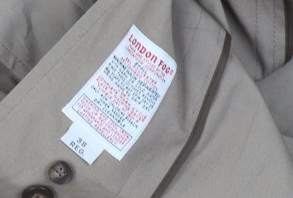 London Fog Men’s Beige 38 Regular Trench Coat Long Classic