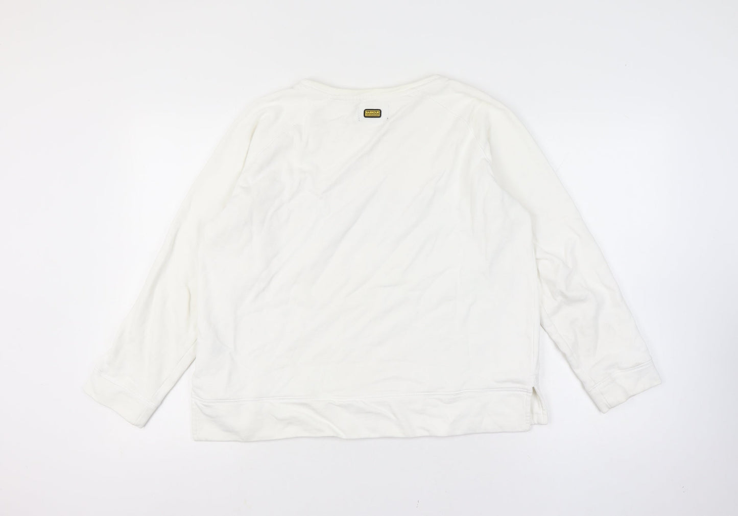 Barbour Women’s White Size 18 Logo Pullover Sweatshirt Crew Neck