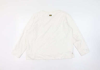 Barbour Women’s White Size 18 Logo Pullover Sweatshirt Crew Neck