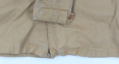 Cala Furla 1962 Men’s XL Beige Mid-Length Buttoned Lined Overcoat