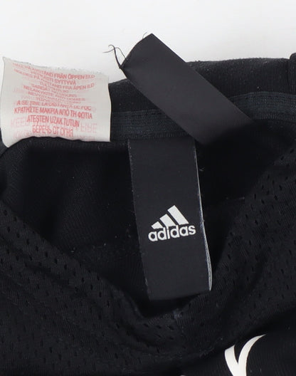 adidas Boys Black Logo 15-16 Years Graphic Pullover Hoodie
