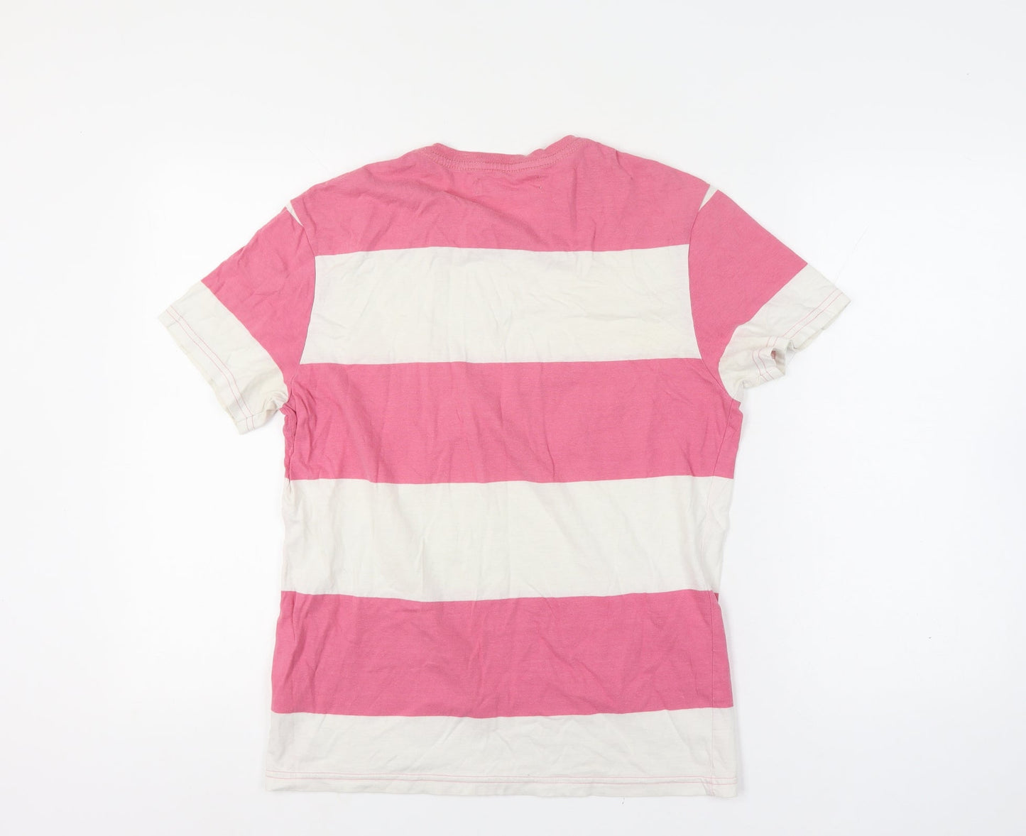 Levi's Mens Pink White Striped Slim Fit Cotton T-Shirt M