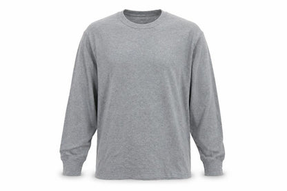Marks & Spencer Men Grey L Long Sleeve Crew Neck Cotton Blend Top