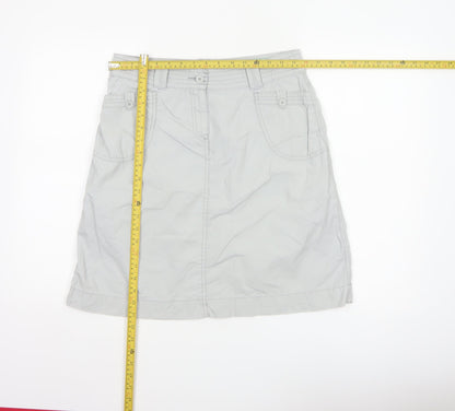 Marks and Spencer Women's Grey UK 12 Straight Knee Length Cotton Skirt