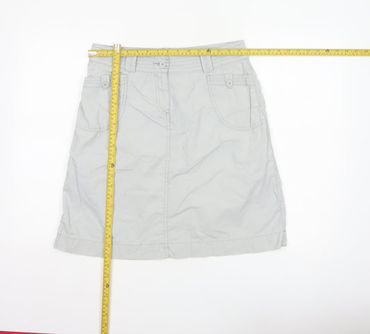 Marks and Spencer Women's Grey UK 12 Straight Knee Length Cotton Skirt