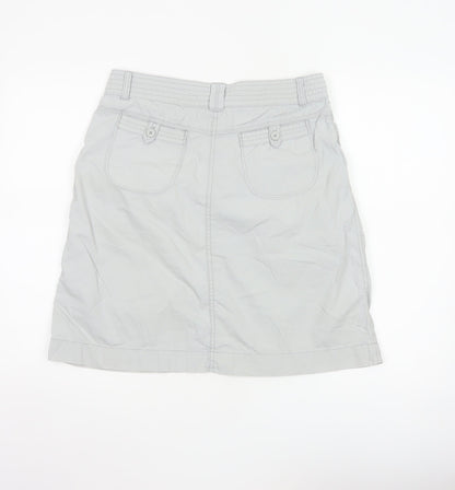Marks and Spencer Women's Grey UK 12 Straight Knee Length Cotton Skirt