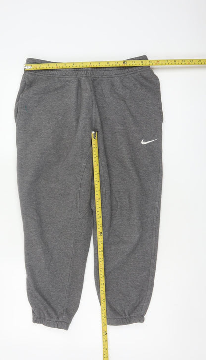 Nike Unisex Adults Grey M Jogger Sweatpants Elastic Waist Logo