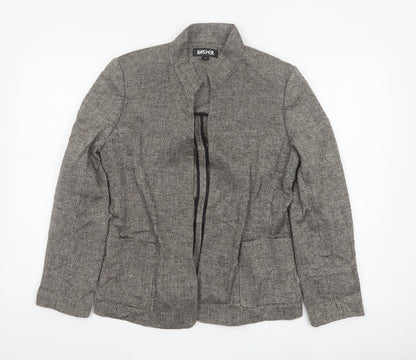 Kasper Women’s Grey Linen Blend Open Front Tweed Jacket Size 8