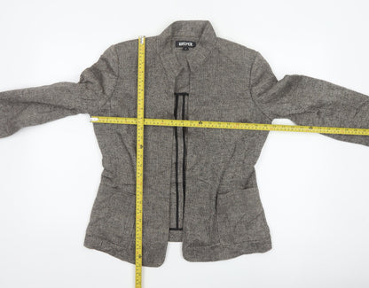 Kasper Women’s Grey Linen Blend Open Front Tweed Jacket Size 8