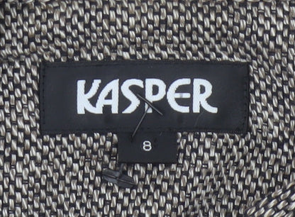 Kasper Women’s Grey Linen Blend Open Front Tweed Jacket Size 8