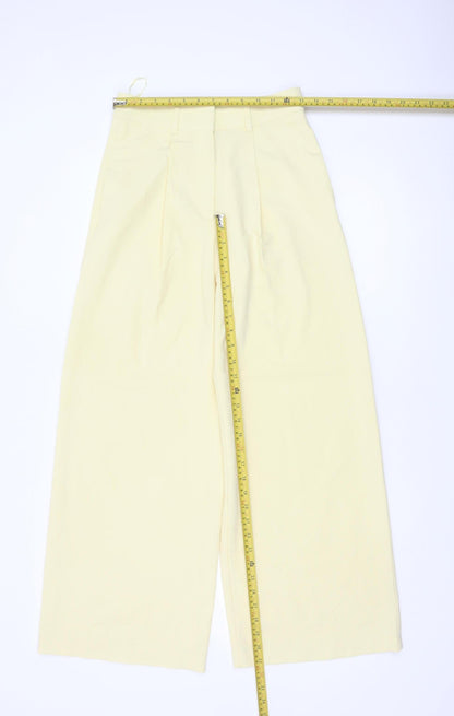 Marks and Spencer Women Yellow Size 6 Wide Leg Pleated Trousers
