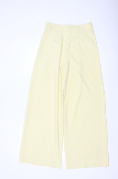 Marks and Spencer Women Yellow Size 6 Wide Leg Pleated Trousers