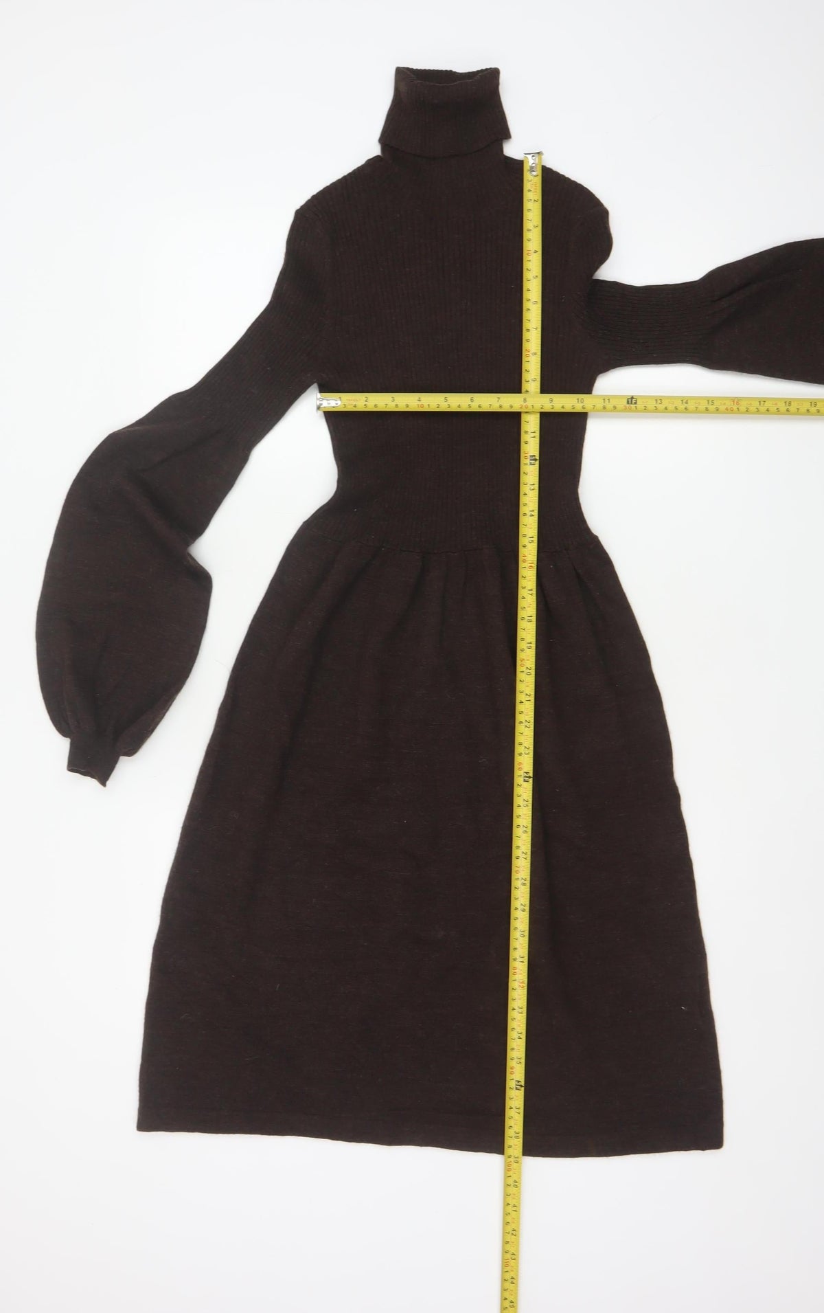 Michael Michael Kors Women Brown UK 8 Fit & Flare Knit Roll Neck Dress