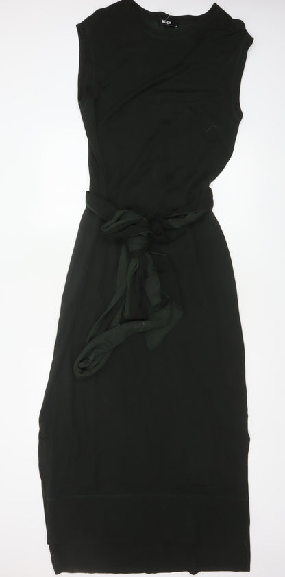 ME+EM Women Black UK 14 Sleeveless Maxi Belted Dress
