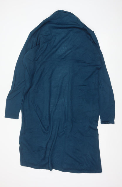 Roman Women’s Blue Size 16 Longline Open Knit Cardigan Pockets