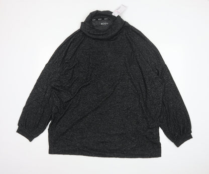Marks and Spencer Women Black UK 20 Cowl Neck Knit Lounge Set Jumper