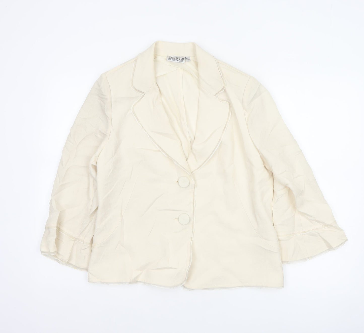 Gold by Michael H Women's Ivory UK 14 Vintage Two Button Blazer