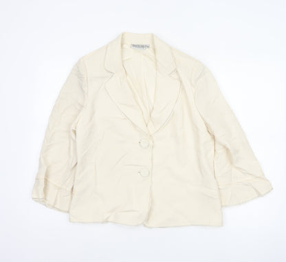 Gold by Michael H Women's Ivory UK 14 Vintage Two Button Blazer