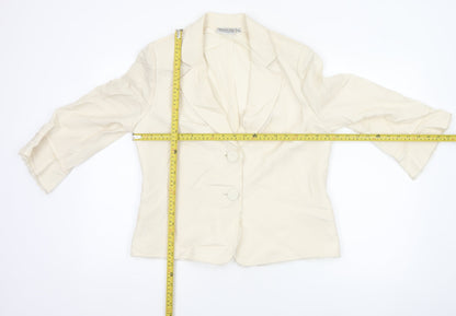 Gold by Michael H Women's Ivory UK 14 Vintage Two Button Blazer