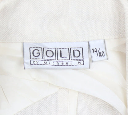 Gold by Michael H Women's Ivory UK 14 Vintage Two Button Blazer