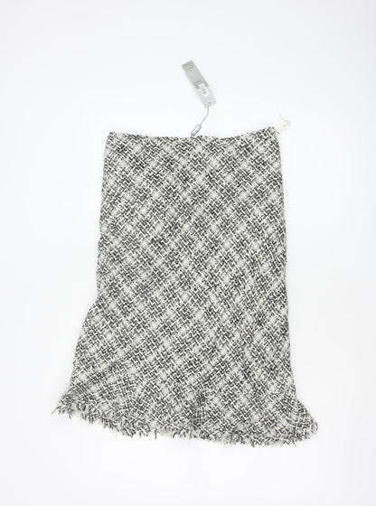 Per Una Women Grey Tweed Trumpet Knee Length Skirt UK 10 NWT