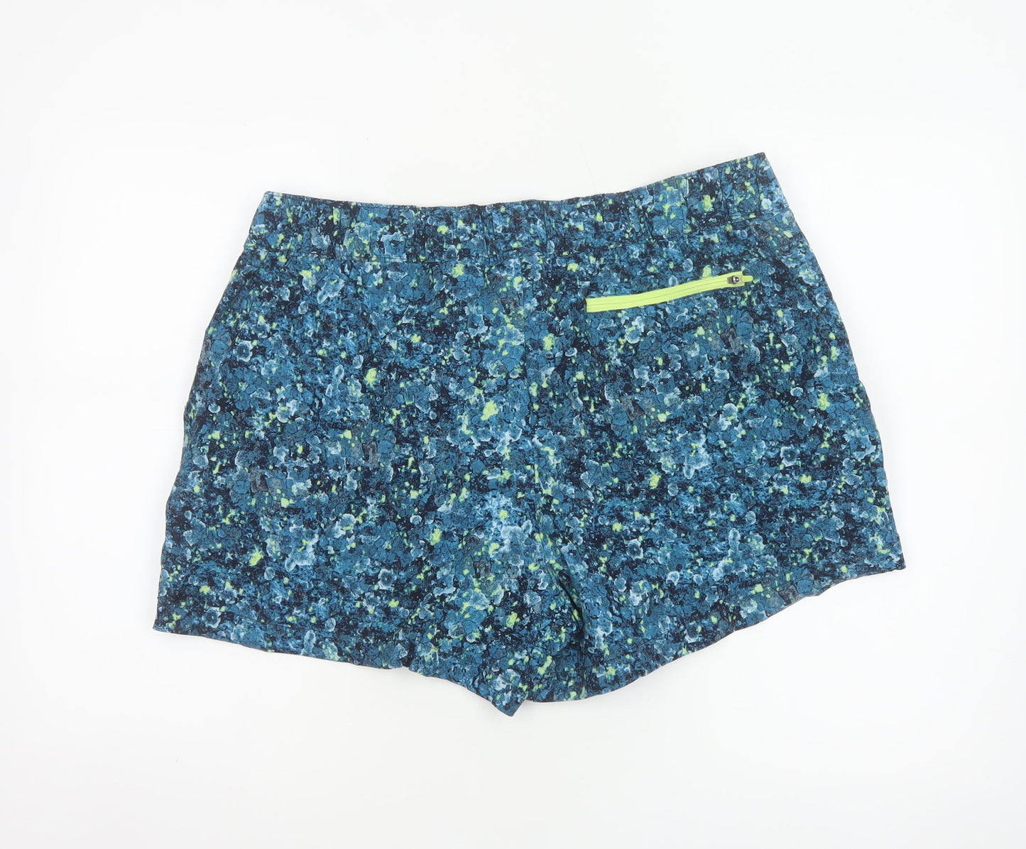 The North Face Women's Blue XL Printed Running Shorts Drawstring Pockets